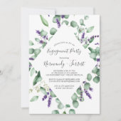 Rustic Lavender and Eucalyptus Engagement Party Kaart (Voorkant)