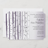 Rustic Lavender Birch Tree Wedding Invitations Kaart (Voorkant)