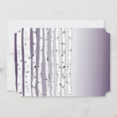 Rustic Lavender Birch Tree Wedding Invitations Kaart (Achterkant)