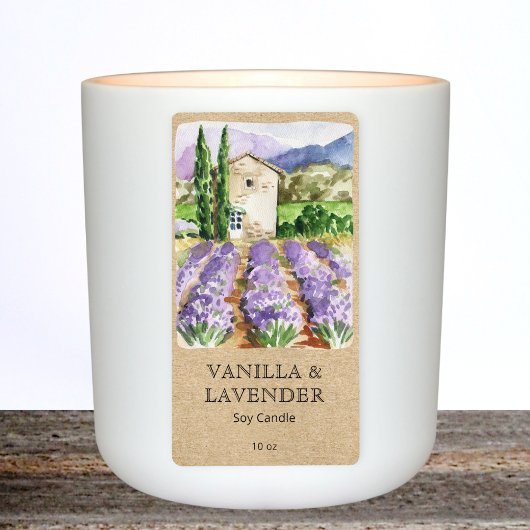 Rustic Lavender Boerderij Franse Provence Kaars La Etiket