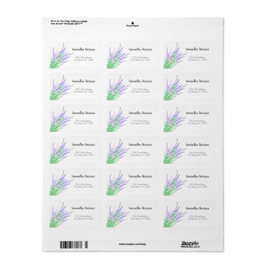 Rustic Lavender Bouquet Pink Paarse Spring Vibes Etiket (Full Sheet)