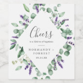 Rustic Lavender Cheers Wedding Wine Labels Wijn Etiket (Enkel label)