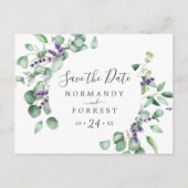 Rustic Lavender Circle Enregistrer la date Carte p (Devant)