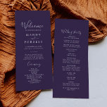 Rustic Lavender Coordinate Plum Wedding Programme<br><div class="desc">Ce programme rustique de mariage de prune à lavande est parfait pour un mariage boho. Le design élégant et rustique présente un violet foncé moody avec une atmosphère de jardin bohème moderne. Coordonnée avec la collection Rustic Lavender de Fresh & Yummy Paperie. Inclure les noms du couple, la date et...</div>