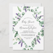 Rustic Lavender en Eucalyptus Baby shower Kaart (Voorkant)