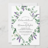 Rustic Lavender en Eucalyptus Bridesmaids Brunch Kaart (Voorkant)