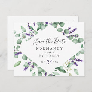 Rustic Lavender Enregistrer la carte postale Date