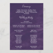Rustic Lavender et Eucalyptus Wedding Programme (Dos)