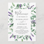 Rustic Lavender et Eucalyptus Wedding Programme (Devant)