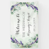 Rustic Lavender Eucalyptus Gold Wedding Backdrop Spandoek (Verticaal)