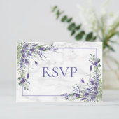Rustic Lavender Eucalyptus Greenery Wedding RSVP (Staand voorkant)