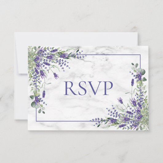 Rustic Lavender Eucalyptus Greenery Wedding RSVP Kaartje (Voorkant)