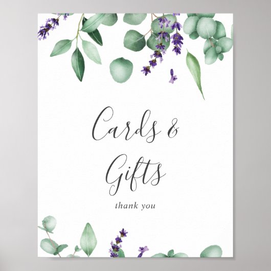 Rustic Lavender & Eucalyptus Kaarten en cadeautjes Poster (Voorkant)