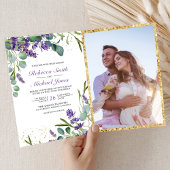 Rustic Lavender Eucalyptus Photo QR Code Wedding