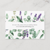 Rustic Lavender & Eucalyptus Wedding Website Informatiekaartje (Voorkant)