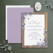 Rustic Lavender Eucalyptus Wood Script Weddenschap Kaart