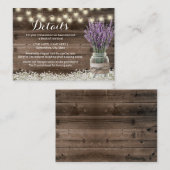 Rustic Lavender Floral Jar Hotel Accommodations Informatiekaartje (Voorkant / Achterkant)