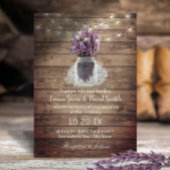 Rustic Lavender Floral Jar String Lights Wedding Kaart