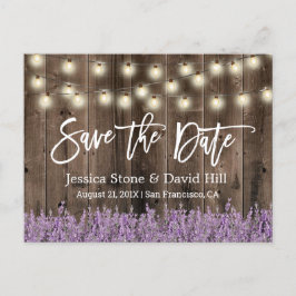 Rustic Lavender Floral Wedding Save the Date Aankondigingskaart