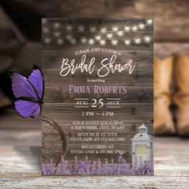Rustic Lavender Floral White Lantern Vrijgezellenf Kaart
