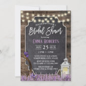 Rustic Lavender Flower White Lantern Vrijgezellenf Kaart (Voorkant)