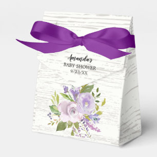 Rustic Lavender Flowers Baby shower Favor Box Bedankdoosjes