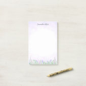 Rustic Lavender Greenery Spring Vibes Floral Post-it® Notes (Op bureau)