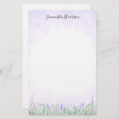Rustic Lavender Greenery Spring Waterverf Briefpapier (Voorkant / Achterkant)
