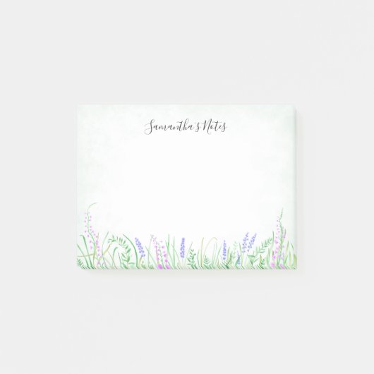 Rustic Lavender Greenery Spring Waterverf Post-it® Notes (Voorkant)