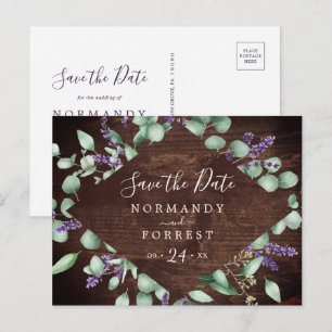Rustic Lavender Houden Opslaan Briefkaart Datum