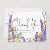 Rustic Lavender & Lemons Weddenschap Bedankkaart (Voorkant)