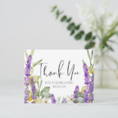 Rustic Lavender & Lemons Weddenschap Bedankkaart (Staand voorkant)