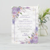 Rustic Lavender Lila Gold Floral Vrijgezellenfeest Kaart (Staand voorkant)