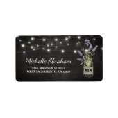 Rustic Lavender Mason Jar Lights Etiket (Voorkant)