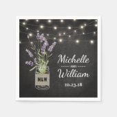 Rustic Lavender Mason Jar Lights Wedding Servet (Voorkant)