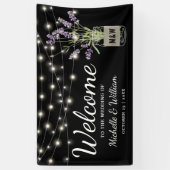 Rustic Lavender Mason Jar Lights Wedding Spandoek (Verticaal)