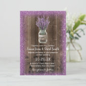 Rustic Lavender Mason Jar Paarse Flower Wedding Kaart (Staand voorkant)