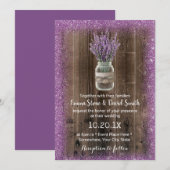 Rustic Lavender Mason Jar Paarse Flower Wedding Kaart (Voorkant / Achterkant)