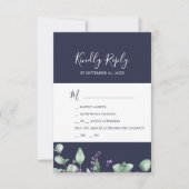 Rustic Lavender | Navy Blue 2 Event RSVP Card Kaartje (Voorkant)