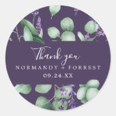 Rustic Lavender | Paarse dank U voor de Sticker (Voorkant)