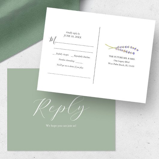 Rustic Lavender Song Request RSVP Briefkaart