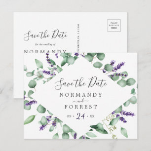 Rustic Lavender sparen het Briefkaart van de Datum