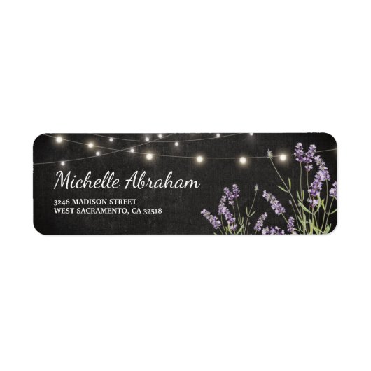Rustic Lavender String Twinkle Lights Etiket (Voorkant)