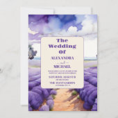 Rustic Lavender Wedding Kaart (Voorkant)