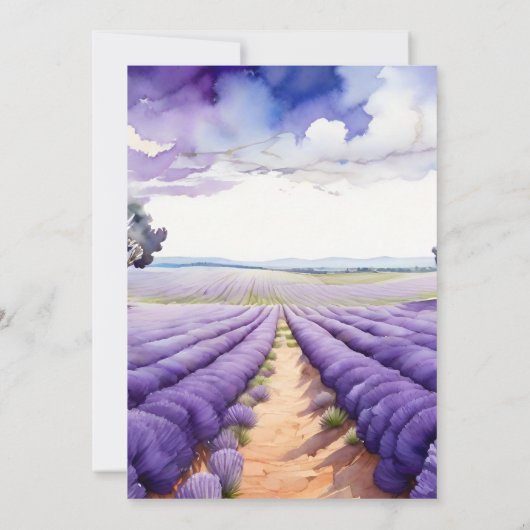 Rustic Lavender Wedding Kaart (Achterkant)