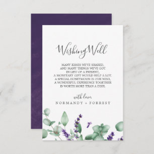 Rustic Lavender Wedding Wishing Well Kaart
