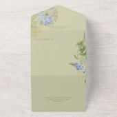 Rustic Lavender Wildbloemen Sage Green Dinner All In One Uitnodiging (Buitenkant)