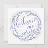 Rustic Lavender Wreath Wedding Save the Date (Voorkant)