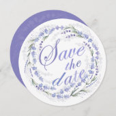 Rustic Lavender Wreath Wedding Save the Date (Voorkant / Achterkant)