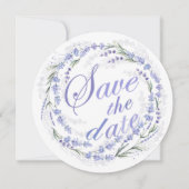 Rustic Lavender Wreath Wedding Save the Date (Voorkant)